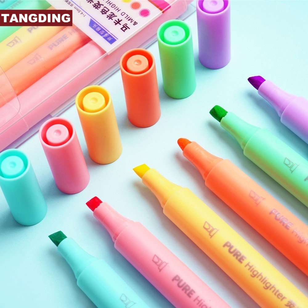 【COD Tangding】6pcs / Kotak Stabilo / Highlighter Warna Macaron Kapasitas Besar Handmade DIY