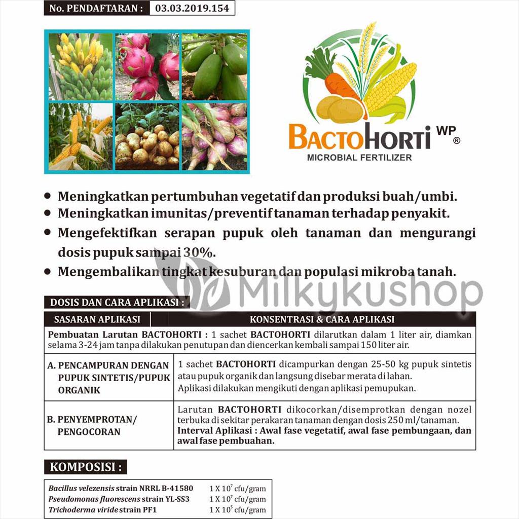 PUPUK HAYATI BACTOHORTI WP 100 GRAM PER SACHET KEMASAN PABRIK