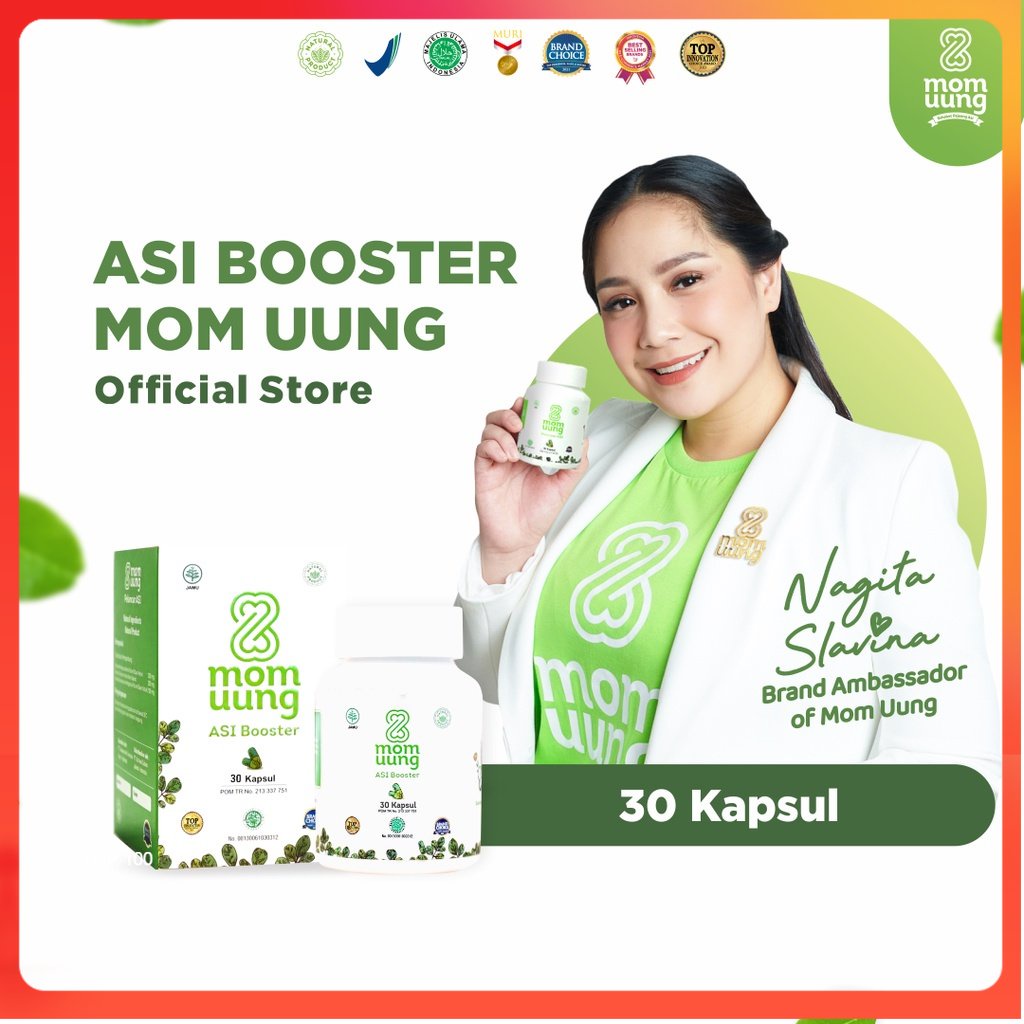 ASI BOOSTER MOM UUNG 30 CAPSUL/PELANCAR ASI BPOM HALAL NATURAL PRODUK PREMIUM SHOPPING OFFICIAL STORE SHOP