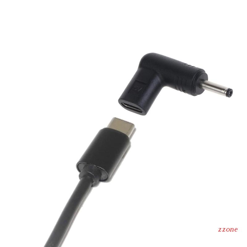 Zzz Adapter Konverter Power Charging DC 3.5mmx1.35mm 90 Derajat Tipe C Ke 3.5x1.35mm