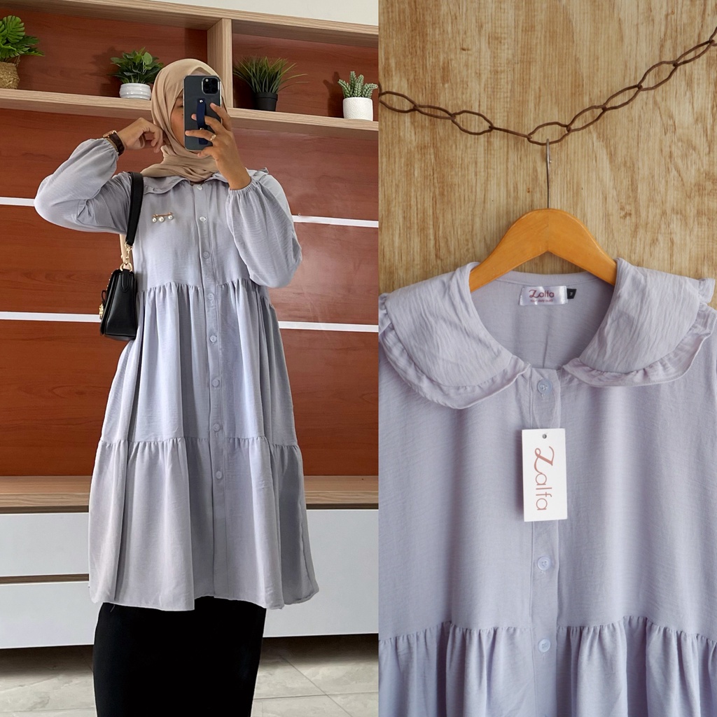 CAMILA tunik by ZALFA OUTFIT / tunik crincle / tunik polos