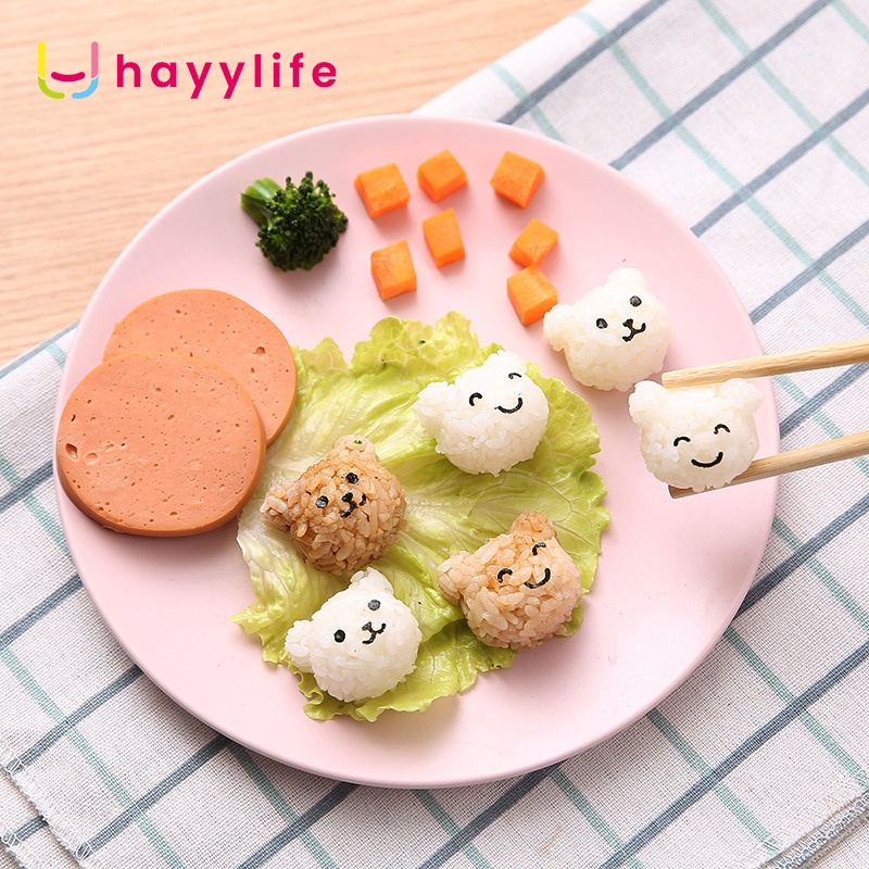 SOOKA Cetakan Mini Bola Nasi Sushi Isi 4 Pcs + Free Cute Nori Puncher Cocok Untuk Bekal Anak HL-ABA760