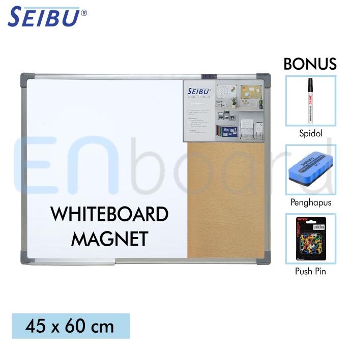 

Whiteboard Softboard Gantung Seibu 45 x 60 cm