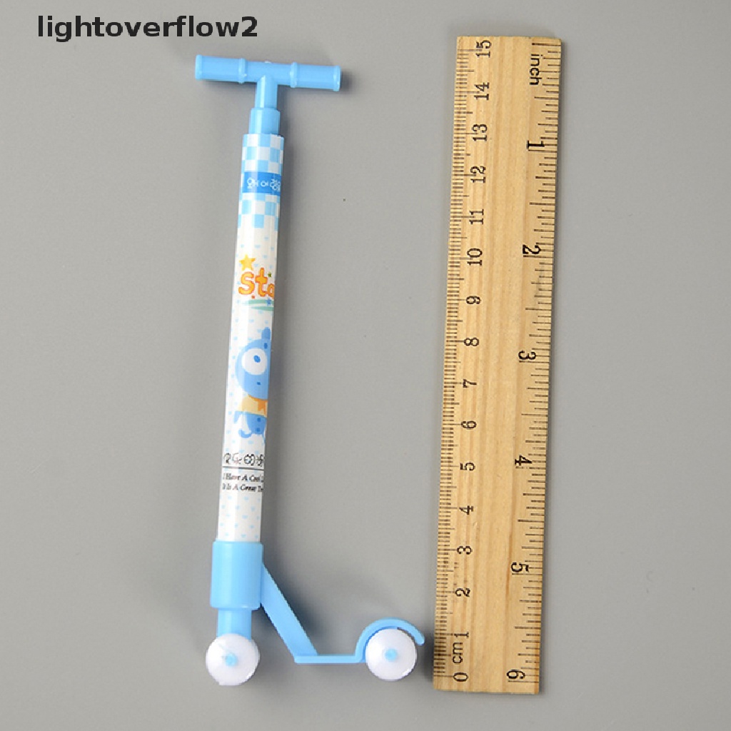 (lightoverflow2) 1pc Pulpen Bentuk Skuter Kartun Warna Biru Untuk Sekolah / Kantor