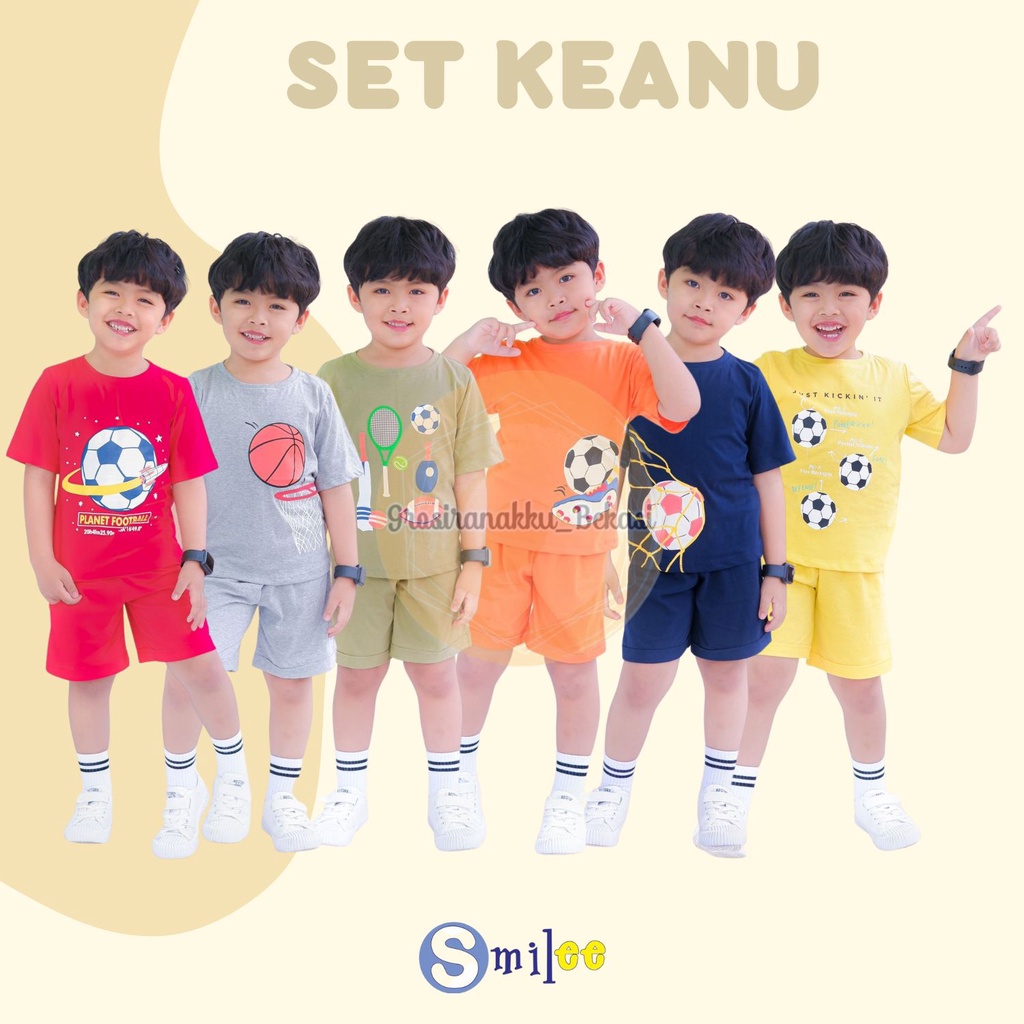 Setelan Anak Bola Keanu Smilee Mix Warna Size 1-5 Thn