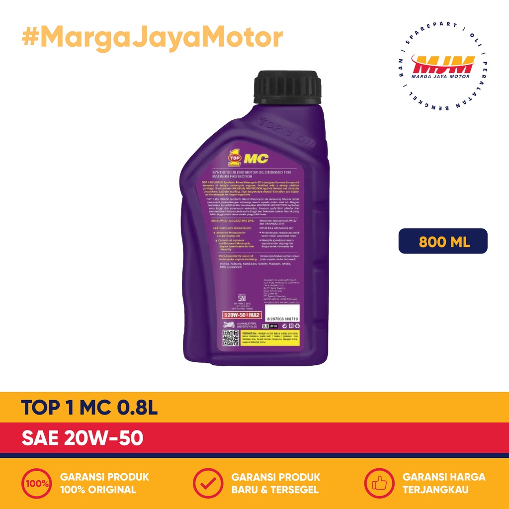 Top1 MC 4T 20W/50 800ml Top1 Oil 0.8L