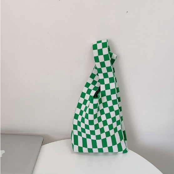 Chequerboard checker chess design kotak pattern handbag / tas rajut grocery eco-friendly