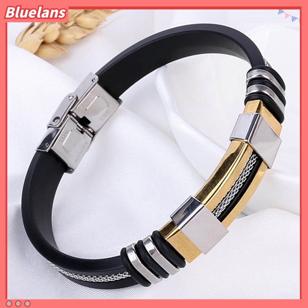 [bluelans]Fashion Stainless Steel Men Bracelet Jewelry Bangle Wrist Band Party Decoration