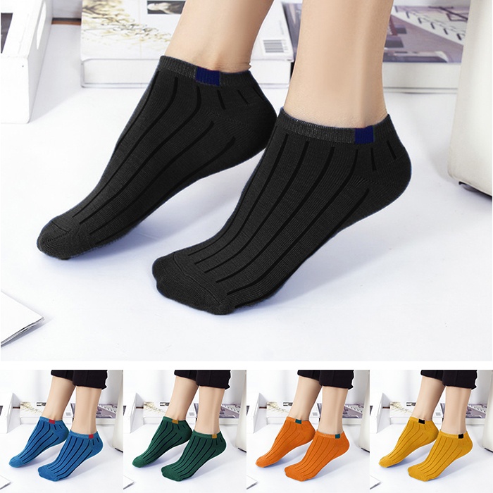 Kaos Kaki Pendek Semata Kaki - Ankle Cute Short Socks - Kaos Kaki Motif Garis Polos Dan Lembut Bahan 100% Polyester - W1A5