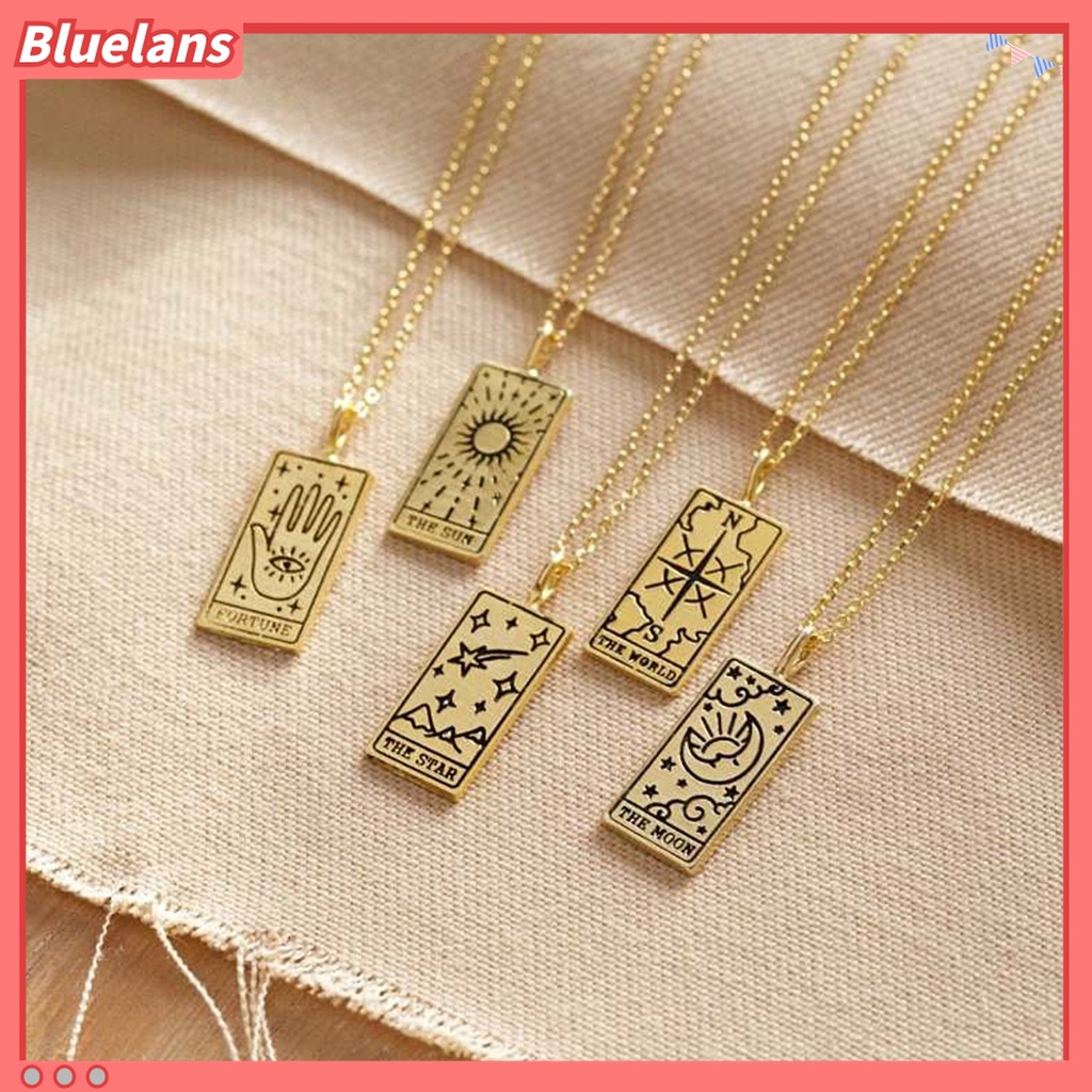 Kalung Rantai Leher Adjustable Bentuk Tarot Bahan Alloy Untuk Unisex