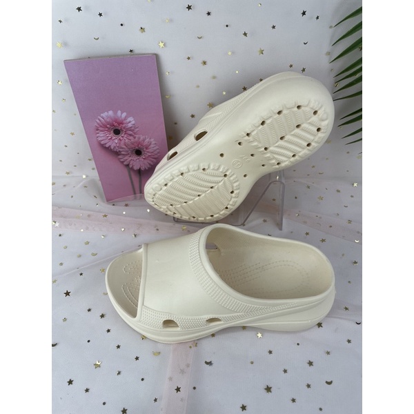 Sandal Slop Wanita Fuji Wedges 36-40 HEMA 997 Cream