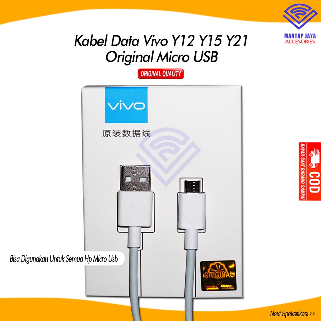 [COD] KABEL DATA CHARGER VIVO Y12 Y15 MICRO USB ORIGINAL PACKING