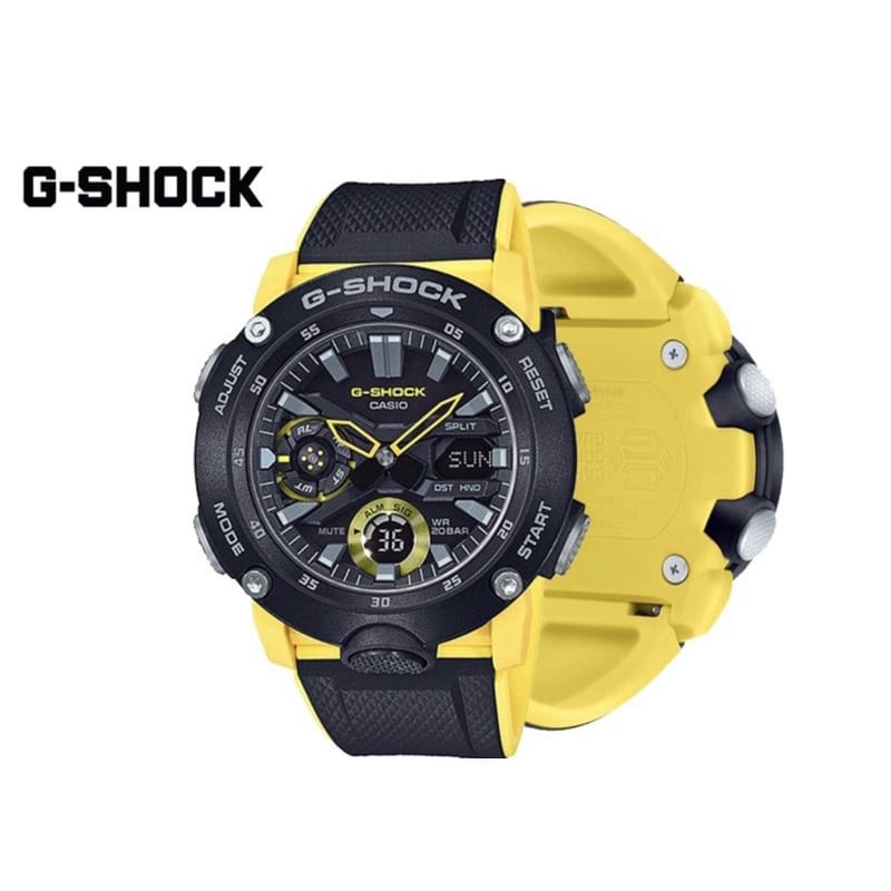 BEST SELLER !!!! JAM  TANGAN PRIA GSHOCK CASIO GA 2000 (STRAP 2 WARNA) TERLARIS ANTI AIR JAM SPORT FASHION DUAL TIME JAM CASIO PRIA