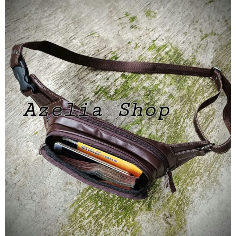 waistbag pria kulit sapi asli-tas selempang kulit pria original