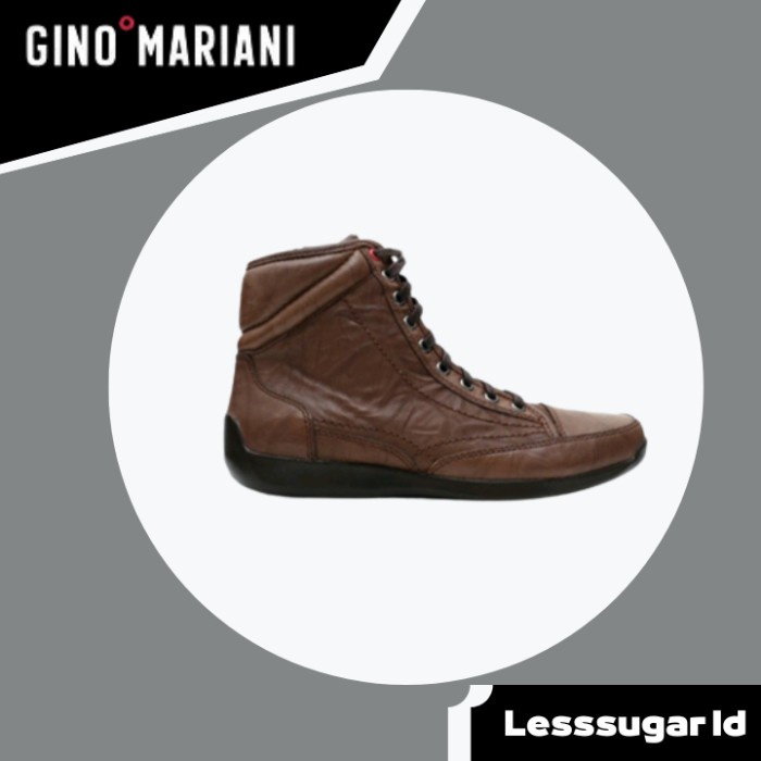 Sepatu GINO MARIANI Original Model Boots Kulit Coklat Tua Elario 2