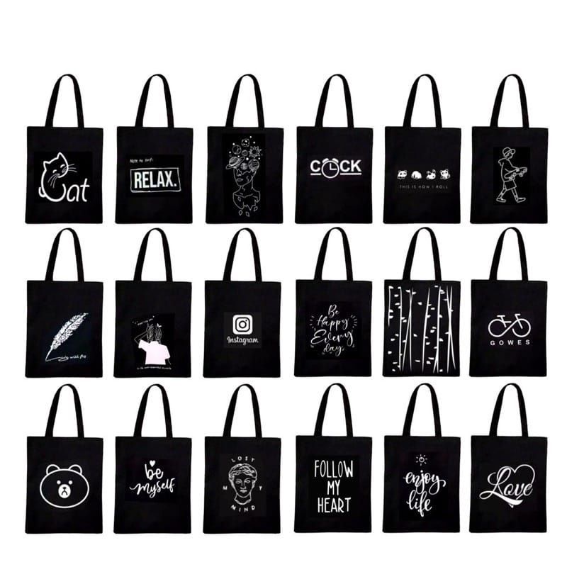 Tote Bag Totebag Tas Tote wanita murah custom motif (Pakai Perekat)