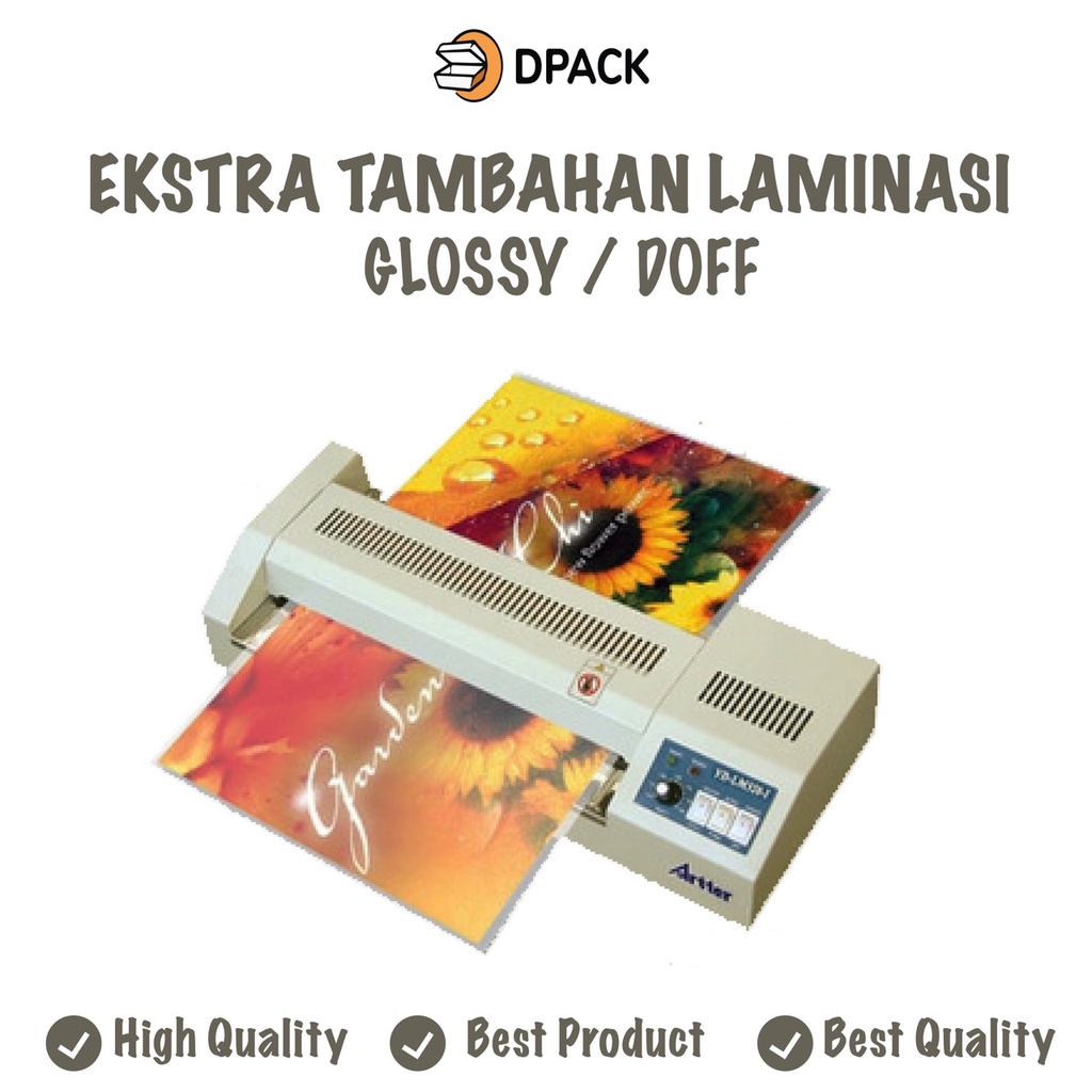 

EKSTRA TAMBAHAN LAMINASI DOFF / GLOSSY A3+ A3