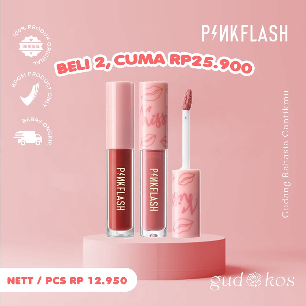 PINKFLASH Lasting Matte Lipcream - Lipstick Liptint Lembut Tahan Lama &amp; Air