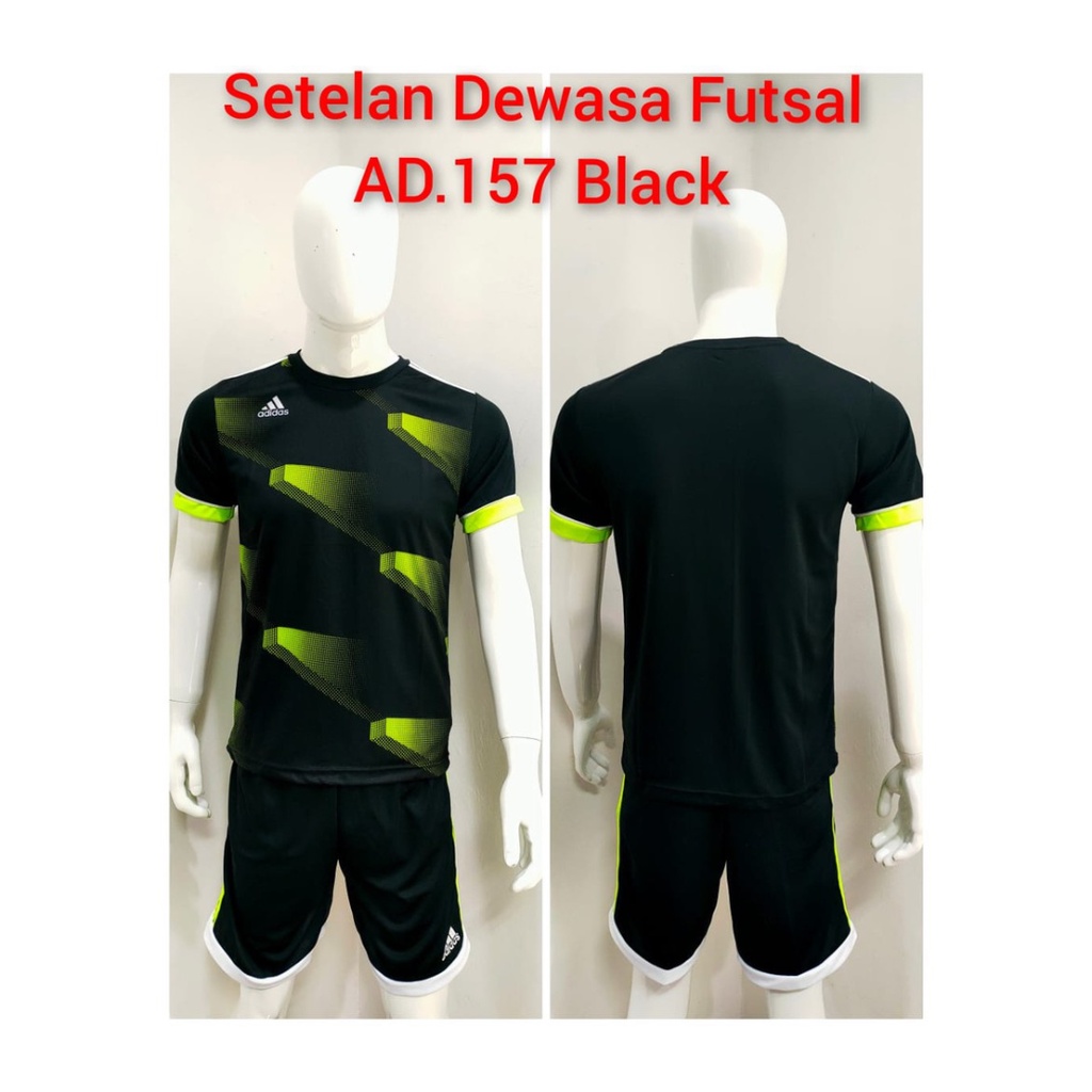 jersey futsal pria kaos sepak bola baju celana setelan wanita dewasa t-shirt outfit seragam jarsey kostum olahraga pakaian custom print apparel sport jersy soccer casual jersi suit AD157 hitam