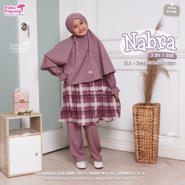 Baju Anak Muslim Paku Payung Terbaru Set Tunik Homedress Nabra Series Baju Muslim Anak Perempuan