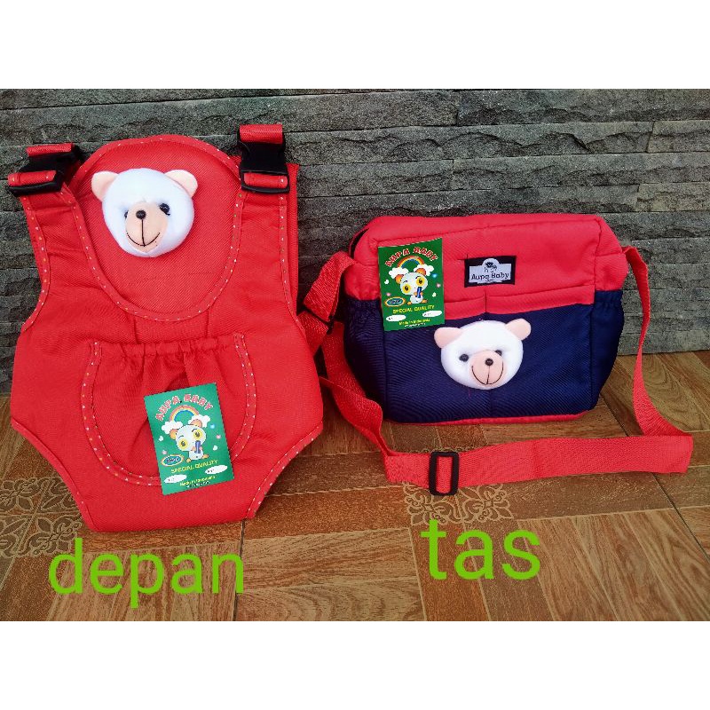 2in1 tas dan gendongan depan boneka panda