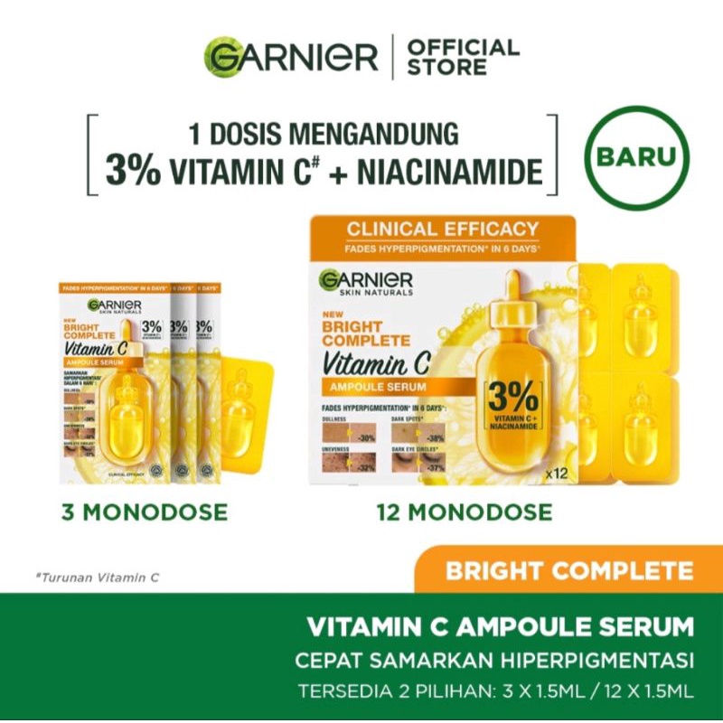 GARNIER MURAH GARNIER AMPOULE SERUM VITAMIN C