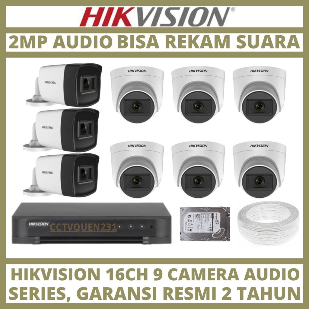 PAKET CCTV HIKVISION 2MP 16 CHANNEL 9 CAMERA TURBO HD KAMERA CCTV
