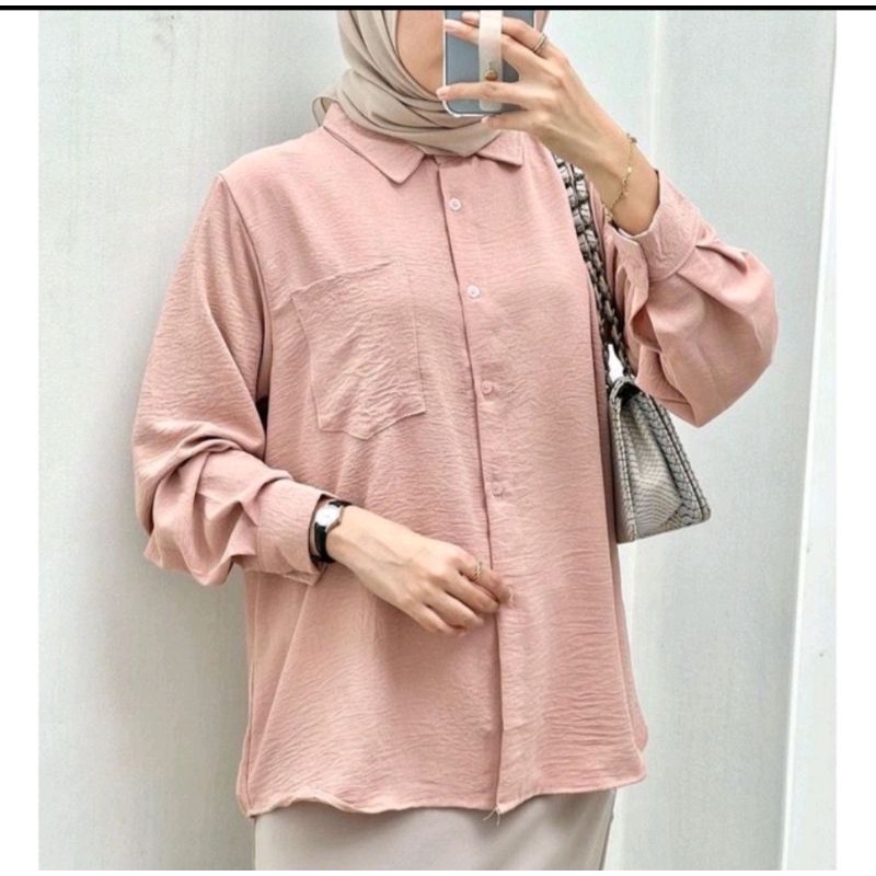 Kemeja Wanita Crinkle Blouse Wanita