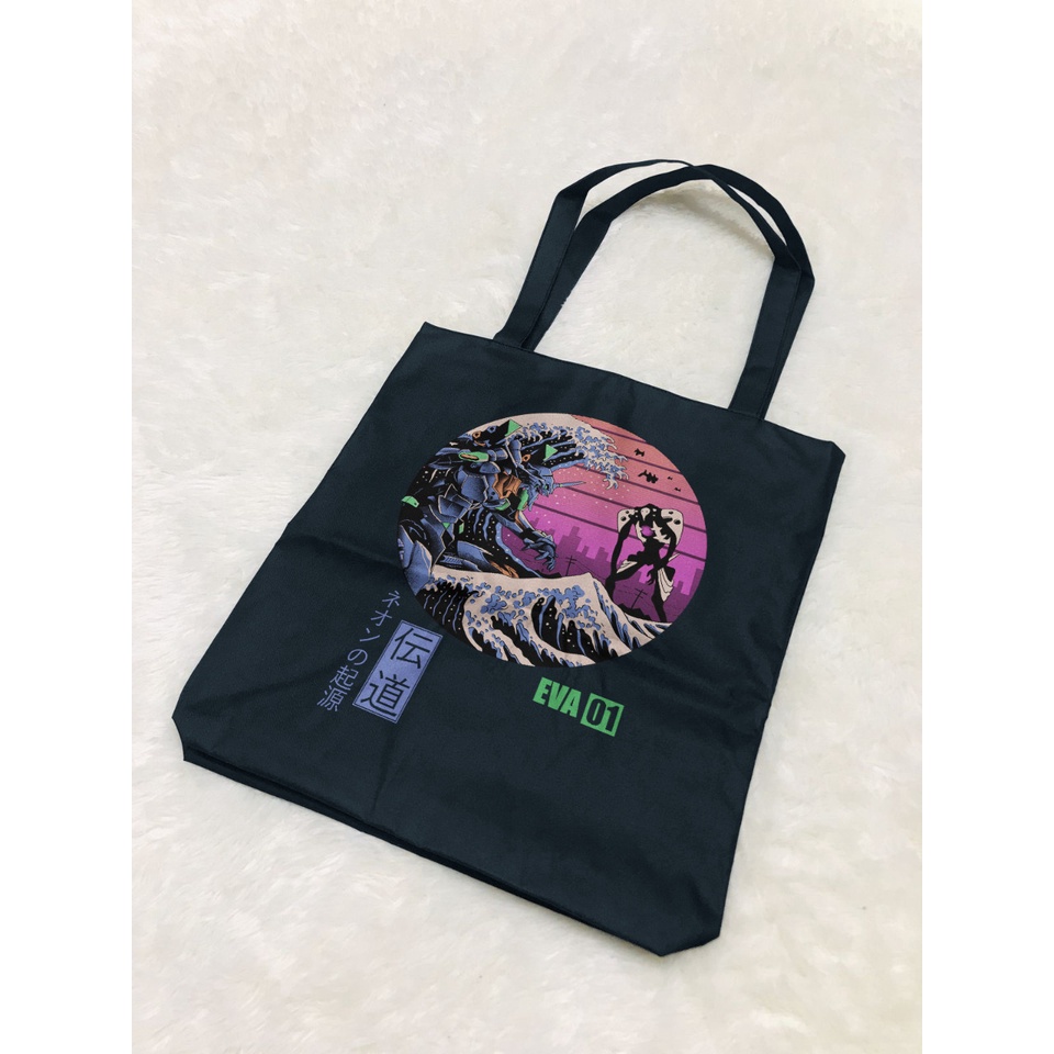 Totebag Evangelion Nerv Logo Anime Neon Genesis Tas Premium