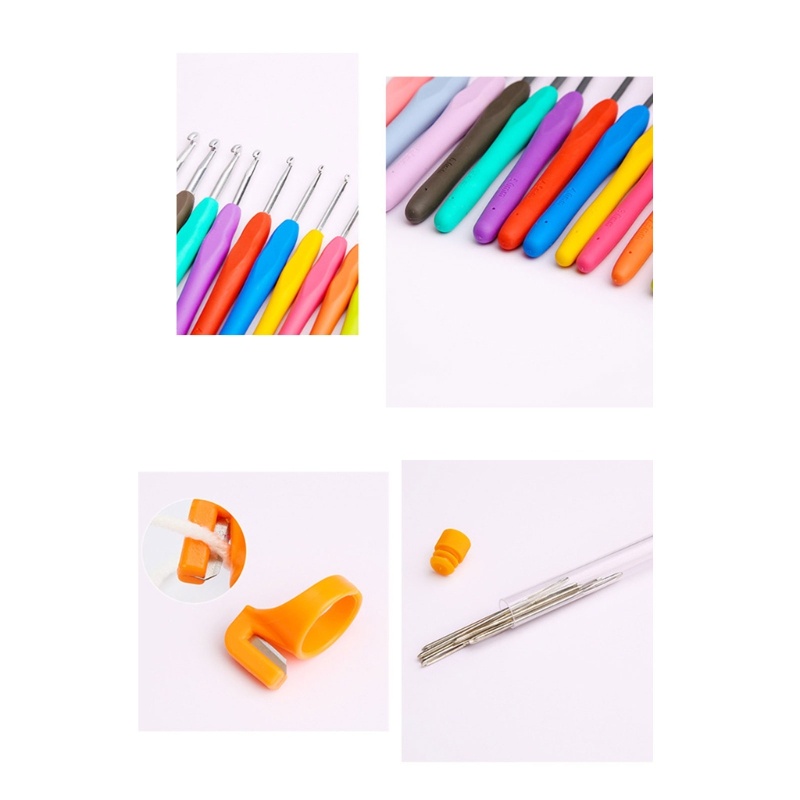 Zzz 41pcs / Set Jarum Rajut / Crochet / Tenun Gagang Panjang Lembut Ergonomis