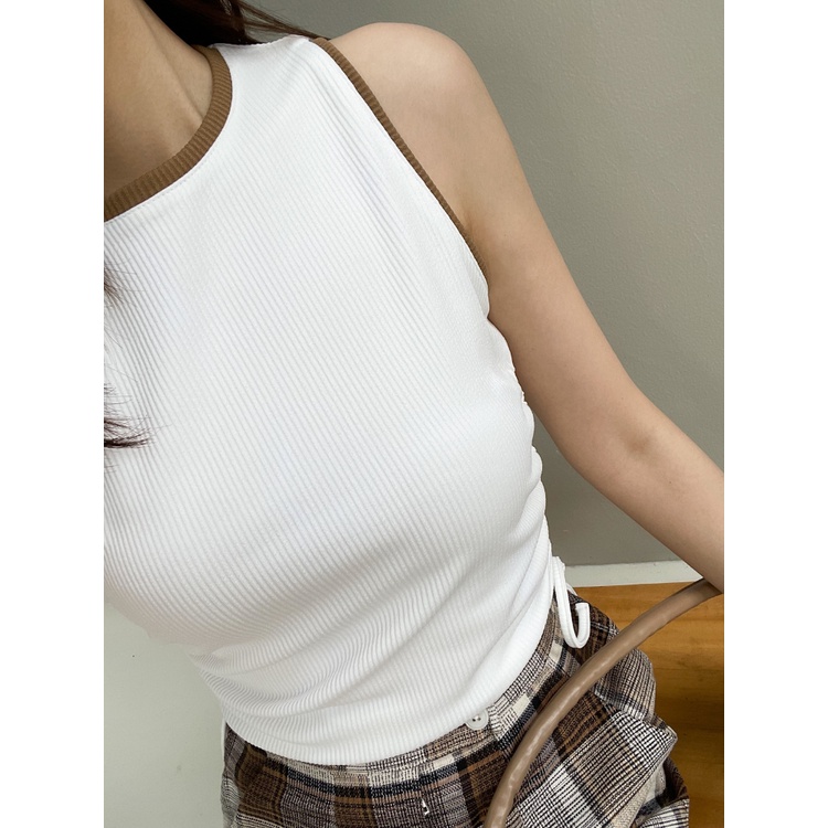 Kadaka T-0446 Sleeveless Scrunch Top Rib Premium