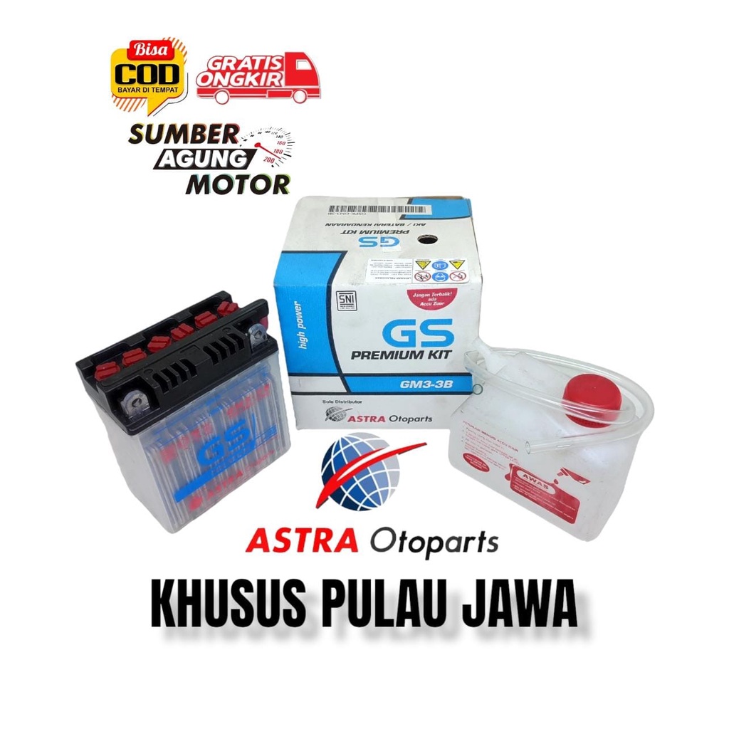 AKI GS ACCU RX KING RXKING NEW NINJA R SATRIA 2TAK NSR GS ORI ASTRA GM3-3B