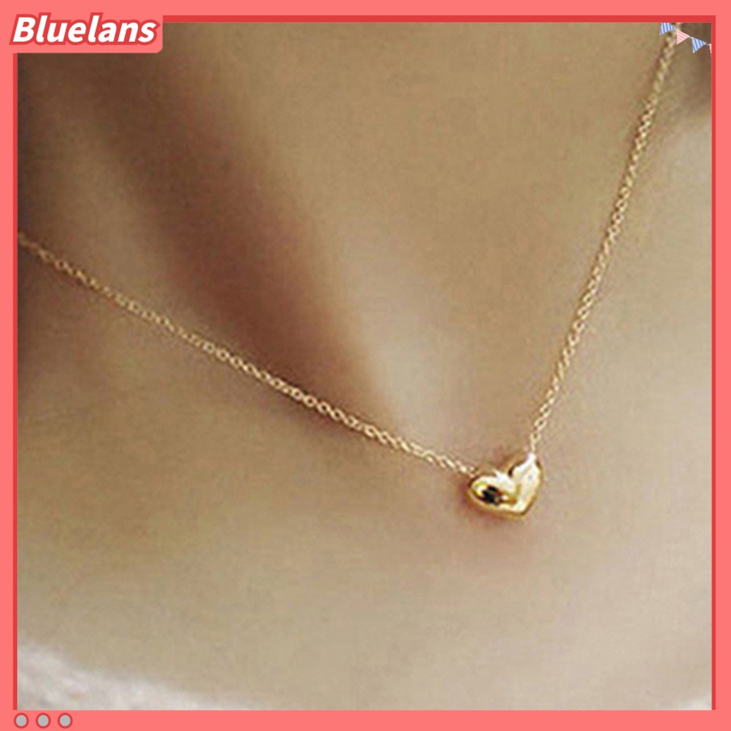 [Bayar Di Tempat[Top sale]alung Bib Berlapis Emas Dengan Liontin Kecil Bentuk Hati