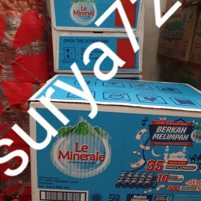 

[COD] GRAB/GOJEK YA harga 1 dos le minerale botol 600ml air minum kemasan [COD]