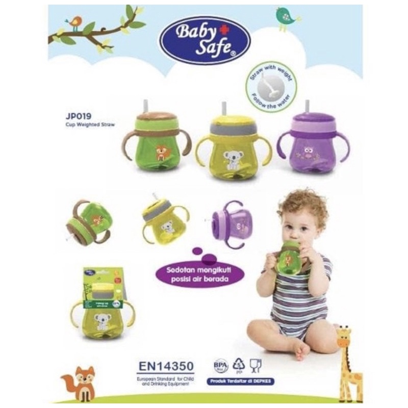 Baby Safe Training Cup Weight Straw / Botol Minum Pemberat 250ML