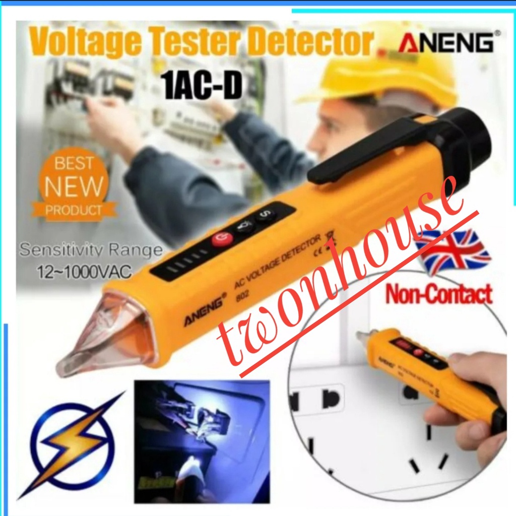 ANENG Test Pen Listrik Canggih Multifungsi / Testpen Tes Pen Tespen Cek Kabel Putus / Alat Deteksi Aliran Arus / Tester Non Contact AC Voltage Alert Detector 12V-250V - VD700 ANENG