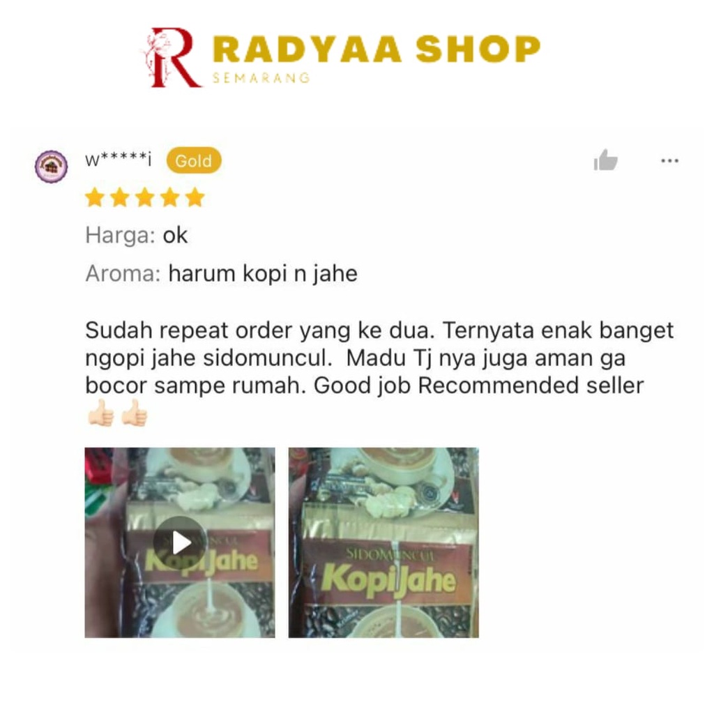 Sido Muncul Minuman Kopi Jahe Robusta dan Arabica 10's
