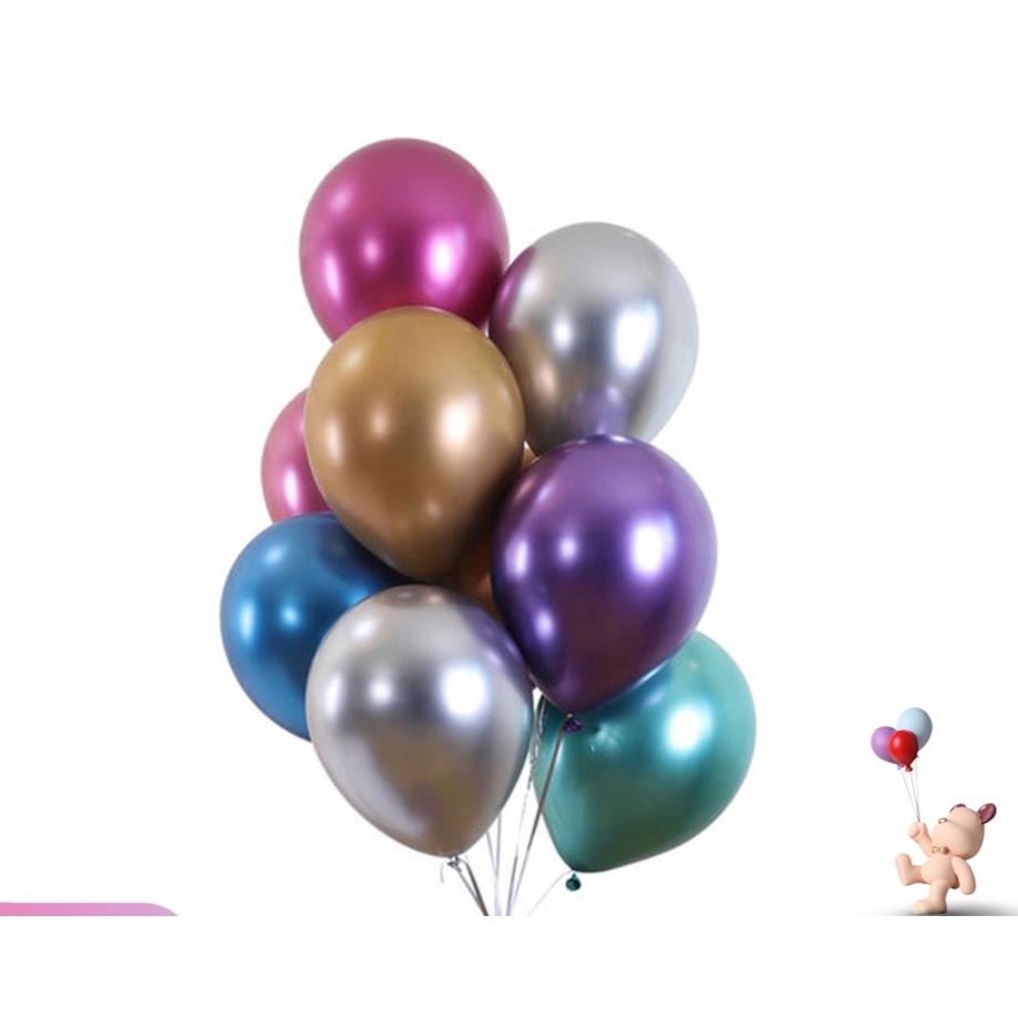 Balon Latex Chrome Double Metalik 12 Inch