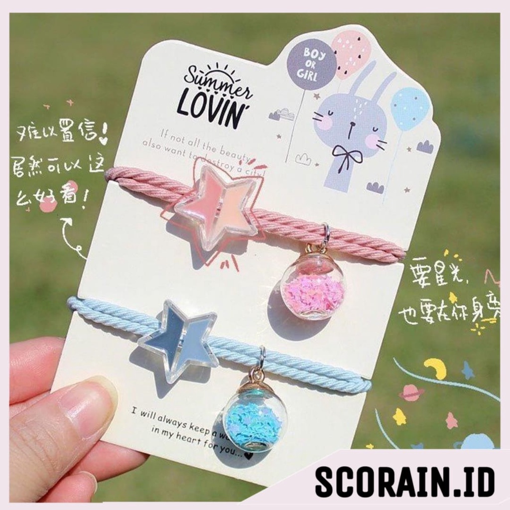 KARET RMABUT KOREA ICON BINTANG LIOTIN GLITTER BOTTLE | IKTAN RAMBUT MOTIF LUCU SIMPLE ANAK-ANAK WANITA | KOREAN STYLE HAIR