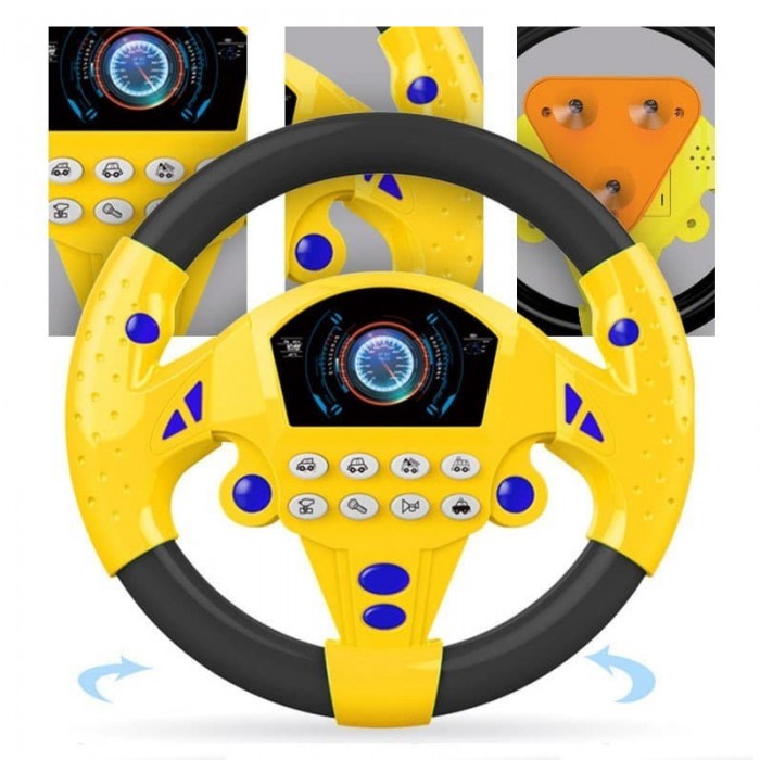 Mainan Setir Mobil Steering Wheel Car Mainan Anak Bayi Musik Sirine Fire Engine Police Car