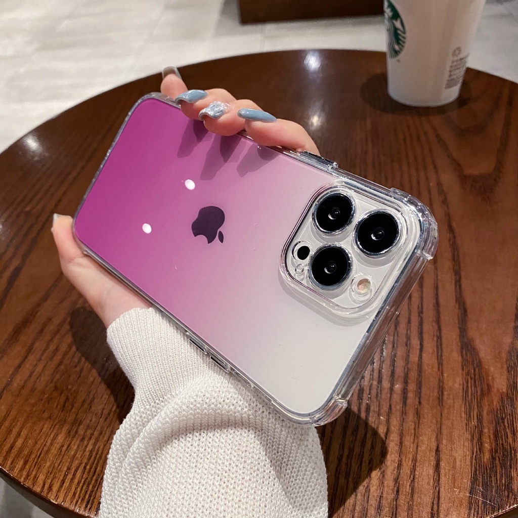 [ TOMCASES ] LENSCOVER HARD CASE GRADIANT COLOUR iPHONE 7 - 13PROMAX