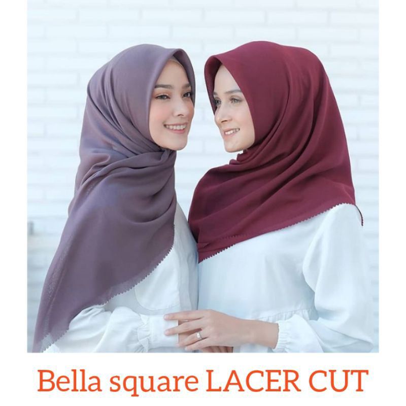 Hijab Bella Lacer Cut Pollycotton Premium