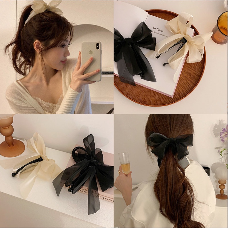 Korean Banana Hair Claw / Jepitan Rambut Pisang Besar Pita /  Jepitan Rambut Korea