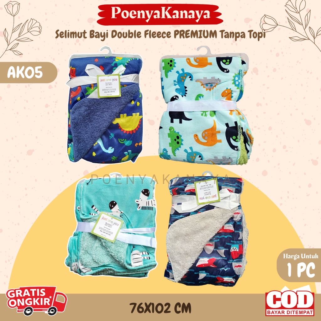 Selimut Bayi Double Fleece PREMIUM Tanpa Topi AK05