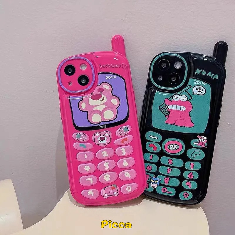 Soft Case Desain Kartun Buaya Strawberry Beruang Gaya Retro Untuk IPhone 11 XR 7 8 Plus 12 13 Pro MAX SE 2020 X XS MAX