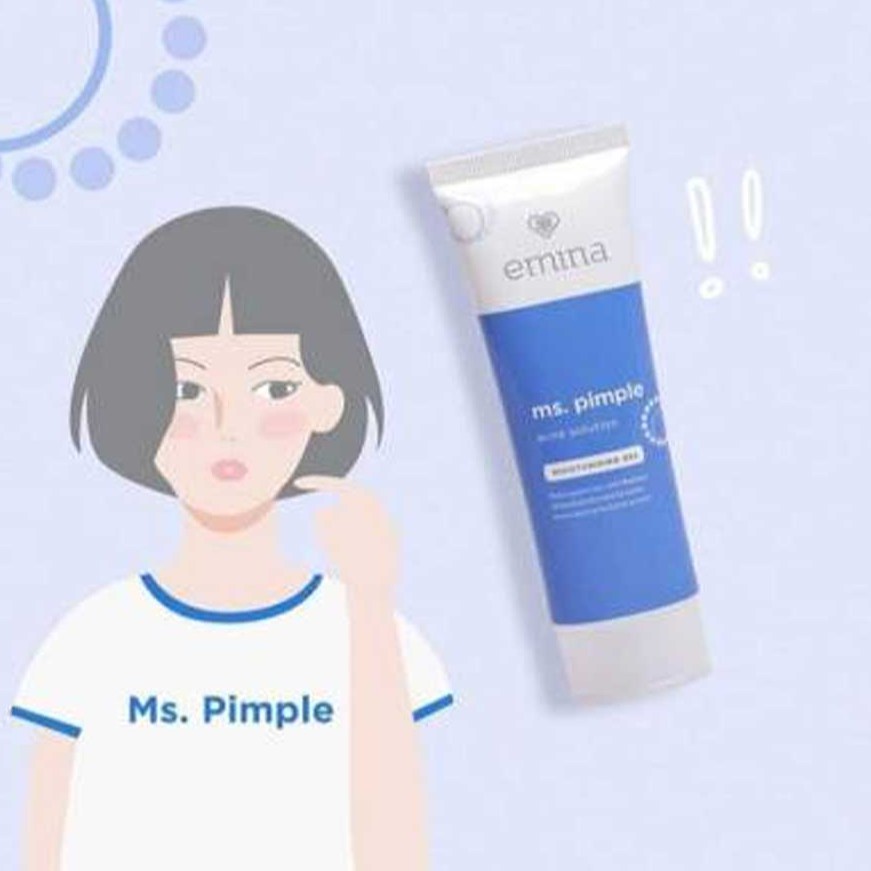 Emina Ms Pimple Acne Solution Moisturizing Gel 20ml | Pelembab Wajah RUMAH CANTIK