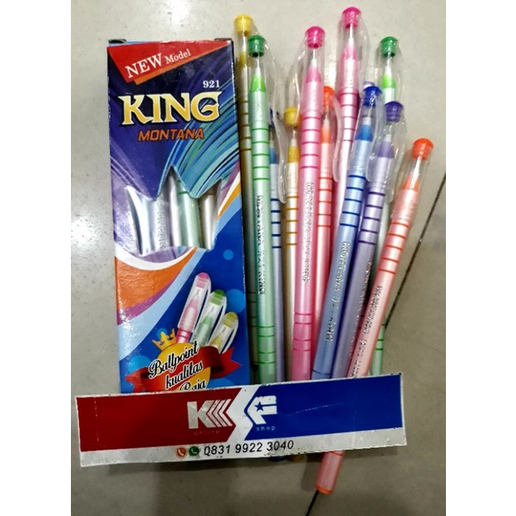 

PENA BALLPOINT KING 0.7MM TINTA LEBIH PEKAT KWALITAS TERBAIK isi 12pcs