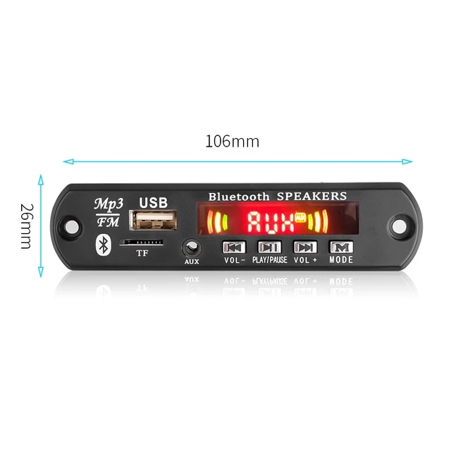 Bluetooth V5.0 Pemutar MP3 Mobil Modul Perekaman USB Speaker Radio FM AUX  JQ-D025BT 2*40W