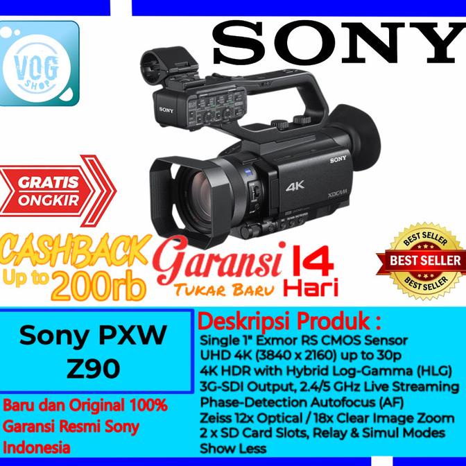 [ Promo ] Sony Pxw-Z90 4K Hdr Xdcam With Fast Hybrid Af - Hitam - Drone Kamera Dan Aksesoris