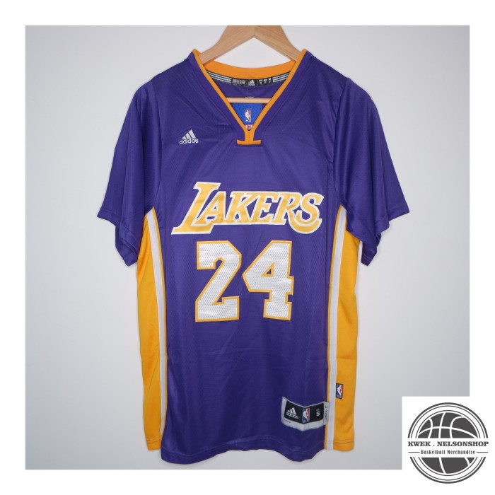 JERSEY BASKET NBA SLEEVE LAKERS #24 KOBE BRYANT UNGU ADIDAS